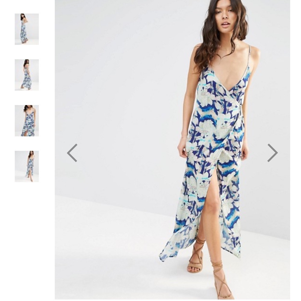 Flynn Skye Blue floral wrap maxi dress - small